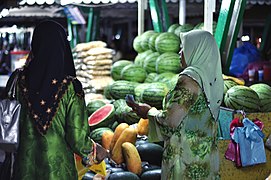 Mujeres Musulmanas en un mercado de Kota Kinabalu