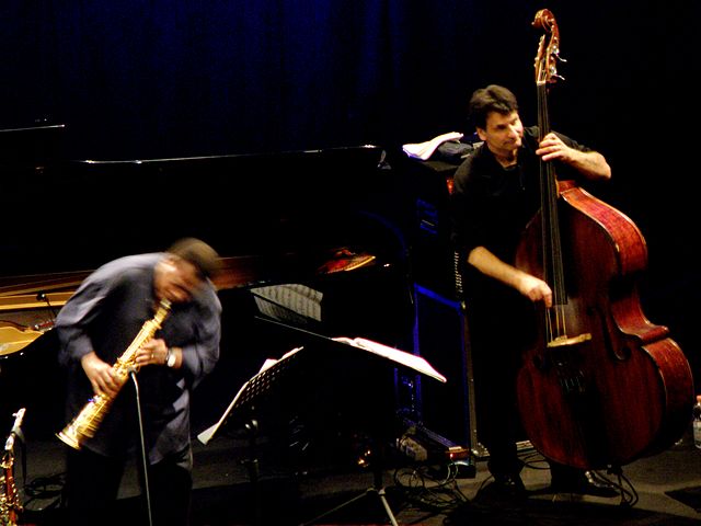 John Patitucci and Wayne Shorter with the Wayne Shorter Quartet at the Teatro degli Arcimboldi, Milan, Italy, 2010