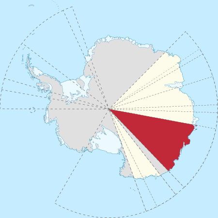 Location of Wilkes Land (red), Australian Antarctic Territory in Antarctica Wilkes Land in Australian Antarctic Territory.svg
