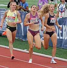 Addy Wiley competing in the 2024 Edwin Moses Legends Meet in Atlanta. Women's 1500m at the 2024 Edwin Moses Legends Meet.jpg