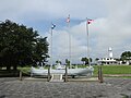World War II Memorial, Liberty ship and flagpoles