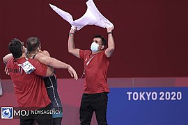 Wrestling at the 2020 Summer Olympics – Men's Greco-Roman 130 kg – Mirzazadeh vs López (33).jpg