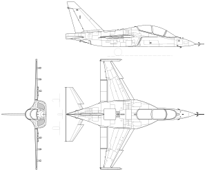 Yakolev Yak-130D 3-view.svg