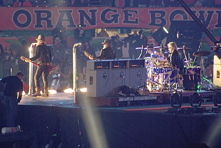 ZZ Top performs as part of the halftime show of the 2008 Orange Bowl.