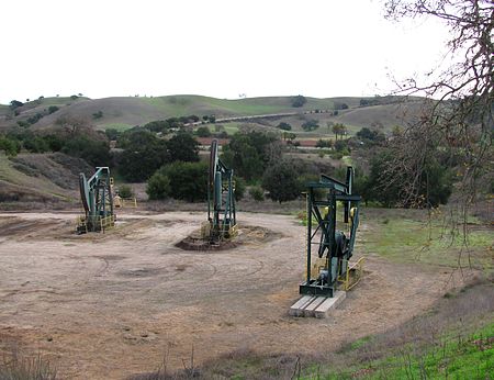 Wells in the Brown and Davis leases on the Zaca field. Wells in this cluster are directionally drilled. ZacaWells.jpg