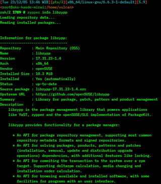 <span class="mw-page-title-main">ZYpp</span> Linux package management library