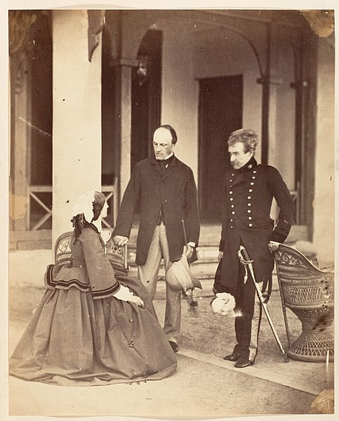 At Simla with his wife and Lord Clyde, Commander-in-Chief, 1860