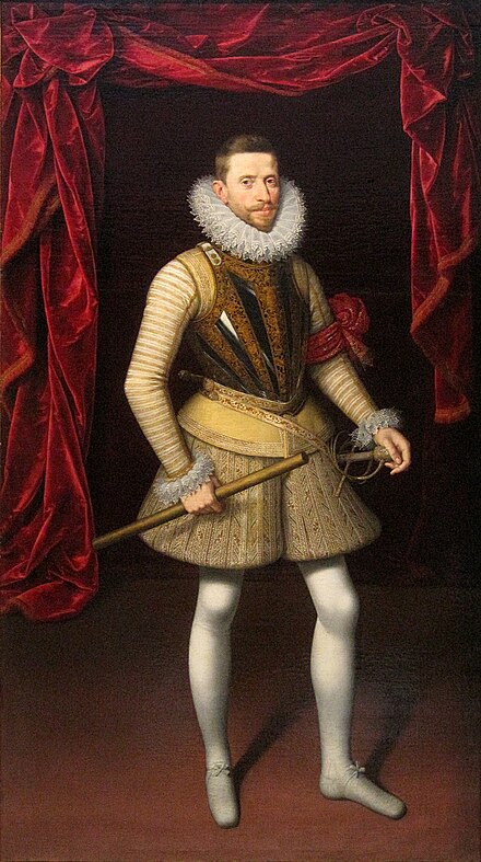 Portrait of Albert VII (c. 1599–1600), by Frans Pourbus the Younger. Convent of Las Descalzas Reales collection in Madrid.