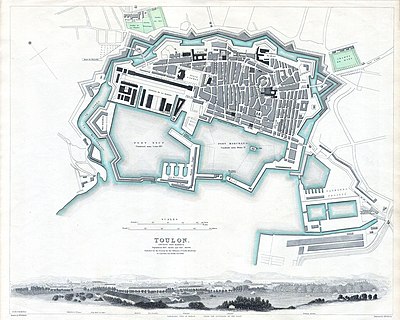 1840 S.D.U.K. Map or City Plan of Toulon, France - Geographicus - Tulon-SDUK-1840.jpg