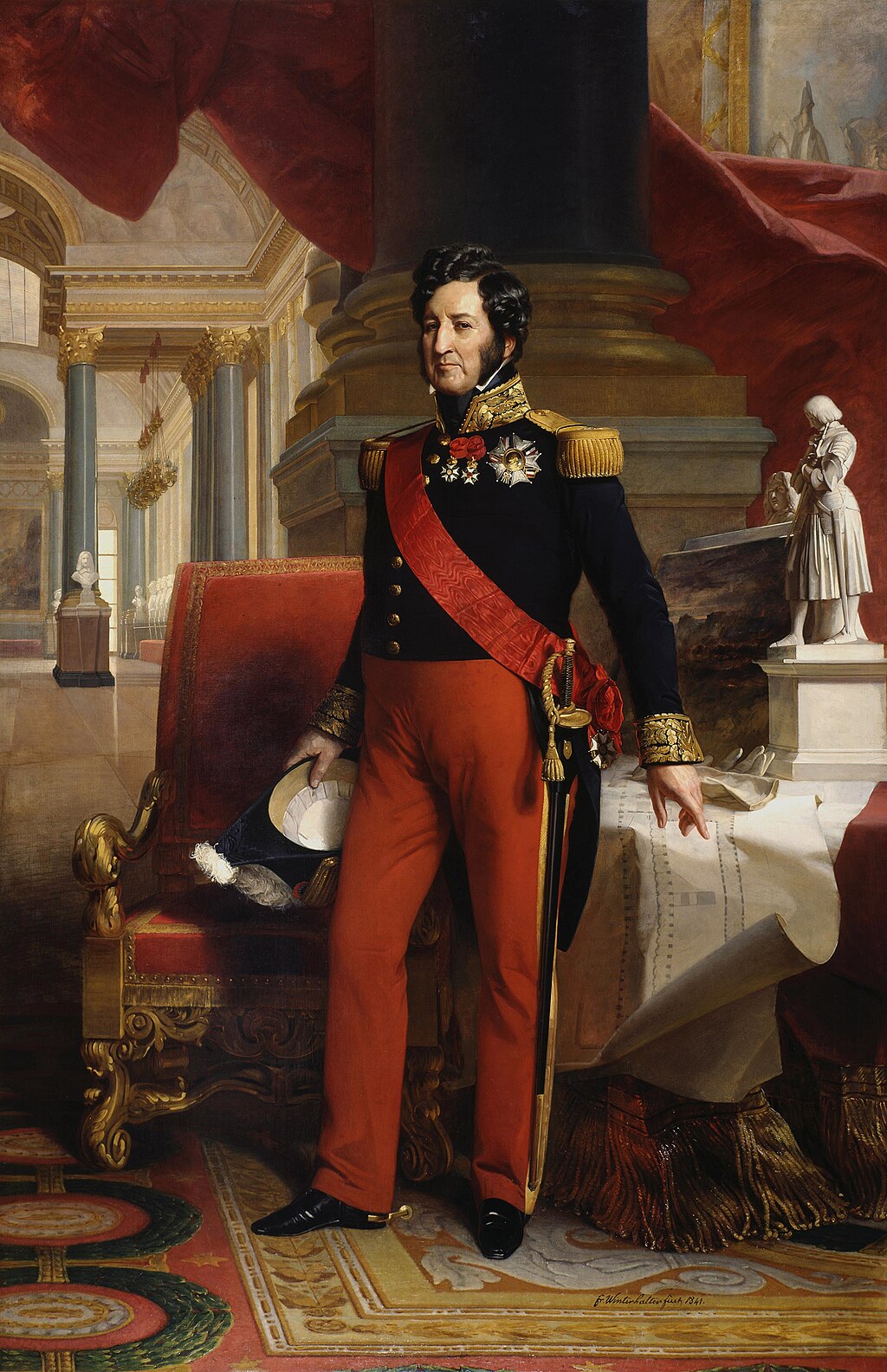 Louis-Philippe (1773-1850) bearing the tricolore flag on the