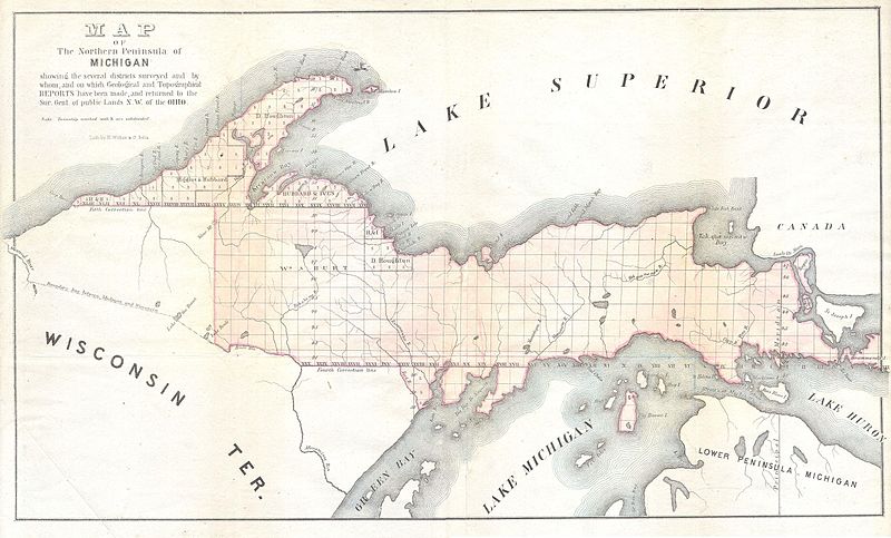 File:1849 Land Survey Map of Michigan Upper Peninsula - Geographicus - Michigan-ls-1850.jpg