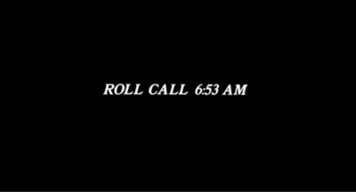 Opening seconds of the episode indicating the time of the roll call