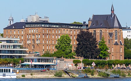 2013 08 05 Collegium Albertinum, Bonn; unten links Restaurant Rheinpavillon IMG 0516