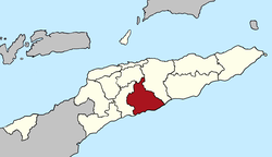 Map of East Timor highlighting Manufahi Municipality