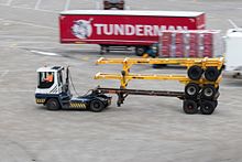 A terminal tractor moving trailers in the Port of Rotterdam, the Netherlands 2016-07-29-Terminal tractor-6213.jpg
