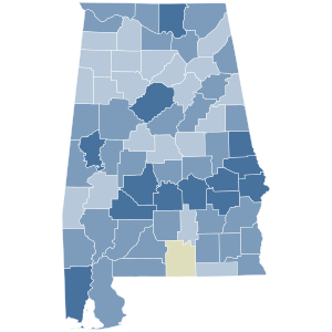 2020 Alabama Amendment 4 results map by county.svg
