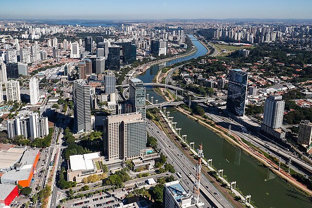 Aerial view of the Bras and Mooca neighborhoods region, of the city of Sao  Paulo SP Brazil during the day. View of a big south american city. Stock  Photo