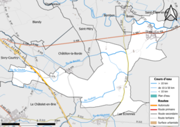 Mappa a colori che mostra la rete idrografica del comune