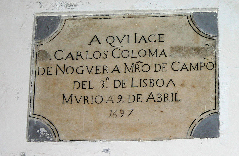 File:9407 - Milano - S. Angelo - Lapide Carlos Coloma + 1697 - Foto Giovanni Dall'Orto 22-Apr-2007.jpg