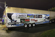 Trailer in 2013 ARCA Midwest Tour trailer at La Crosse Fairgrounds Speedway.jpg