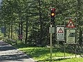 Lichtsignalanlage mit Countdown in Minuten (alternierende Einbahnregelung)