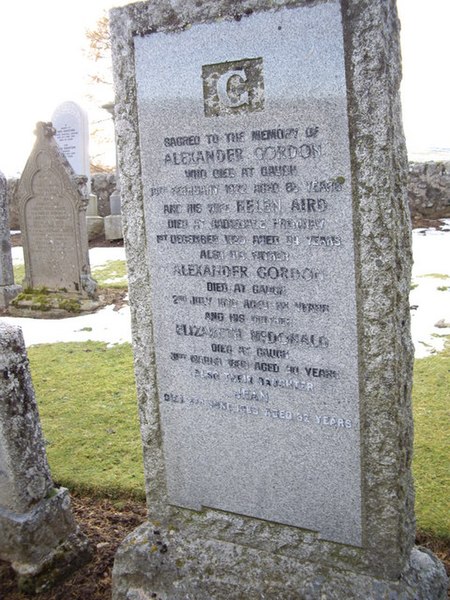 File:A Gordon of Gauch (NJ3624) gravestone - geograph.org.uk - 1036937.jpg