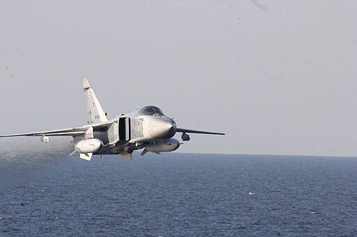 A Russian Sukhoi Su-24 makes a low altitude pass by the USS Donald Cook (DDG 75)