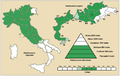 Achillea tomentosa range map - Italy