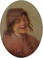 Адриан ван Остаде - Kop van een lachende boer.jpg