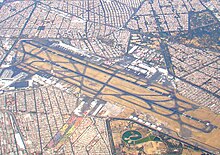 Mexico City International Airport has remained the busiest airport in North America outside the United States for the third year in a row. Aerial View of Mexico City Airport on 3.21.11 (cropped).jpg