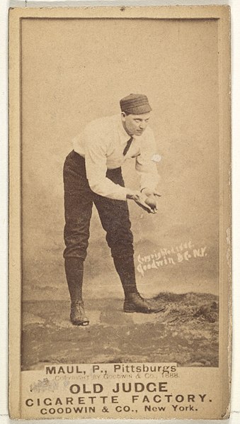 File:Al Maul, Pitcher, Pittsburgh, from the Old Judge series (N172) for Old Judge Cigarettes MET DP826827.jpg