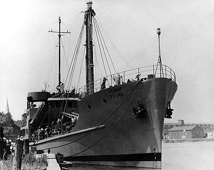U.S. Army Cargo Vessel FP-344 (redesignated FS-344). Transferred to the Navy in 1966, she became USS Pueblo (AGER-2).