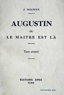 Couverture bleu-gris de la première édition d' "Augustin"