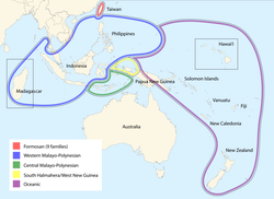 Répartition des langues austronésiennes.