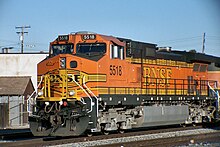 A BNSF GE Dash 9-44CW, a modern comfort cab locomotive BNSF Dash 9-44CW 5518.jpg