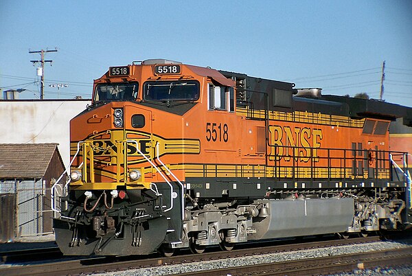 BNSF C44-9W #5518 at the Port of Long Beach on February 4, 2005.