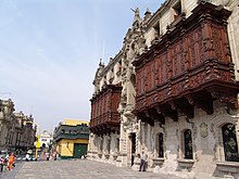 Office building with Balconies in Lima, this one in particular is Neo-Colonial. Balconies of Lima.jpg