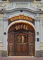 * Nomination Entrance door to the restaurant Messerschmitt in Bamberg --Ermell 08:11, 16 March 2018 (UTC) * Promotion Good quality. --XRay 08:58, 16 March 2018 (UTC)