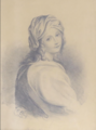 Неизвестный художник - "Портрет Беатриче Ченчи" (карандаш, бумага), 1841. Частная коллекция