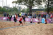 Deutsch: Beachhandball bei den Olympischen Jugendspielen 2018; Tag 6, 12. Oktober 2018; Jungen, Platzierungssspiel Ränge 9-10 – Chinese Taipei (Taiwan)-Uruguay 2:1 English: Beach handball at the 2018 Summer Youth Olympics at 12 October 2018 – Boy's Placement Match 9-10 – Chinese Taipei (Taiwan)-Uruguay 2:1