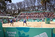 Deutsch: Beachvolleyball bei den Olympischen Jugendspielen 2018; Tag 11, 17. Oktober 2018; Jungen,Finale – Niederlande (Matthew Immers/Yorick de Groot)-Schweden (David Åhman/Jonatan Hellvig) 0:2 (20–22/15–21) English: Beach volleyball at the 2018 Summer Youth Olympics at 17 October 2018 – Final – Netherlands (Matthew Immers/Yorick de Groot)-Sweden (David Åhman/Jonatan Hellvig) 0:2 (20–22/15–21)