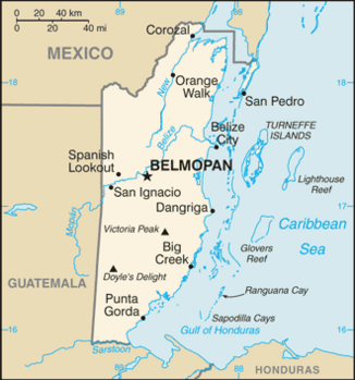 map of Belize