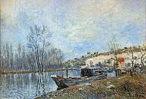Les Bords du Loing vers Moret, huile sur toile d'Alfred Sisley (1883, fondation Bemberg à Toulouse). (définition réelle 6 903 × 4 693)