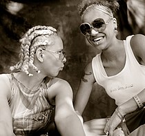 Bintia (right) and Brixx at the Splash!  Festival 2000