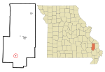 Thumbnail for File:Bollinger County Missouri Incorporated and Unincorporated areas Zalma Highlighted.svg