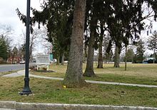 Public park near the borough hall. Borough of Shrewsbury NJ sign and park.JPG