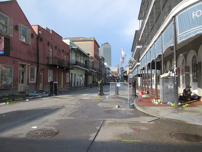 File:Bourbon St at Toulouse, New Orleans French Quarter, 5 July 2021 - 01.jpg