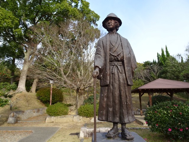 A Bronze statue of Kindaichi Kōsuke in Japan