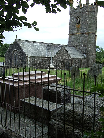 Graves of the White Rajahs at St Leonard's Church, Sheepstor, Devon, England.