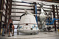 COTS 2 Dragon capsule in SpaceX hangar at LC-40 on 23 October 2011.